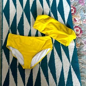 SHEIN yellow two piece bathing suit plus size